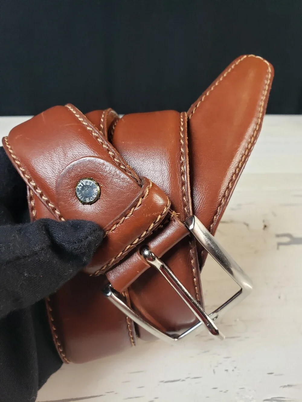 Scuola del Cuoio 'Firenze' Handmade Italian Leather Belt - Men's size 34-36